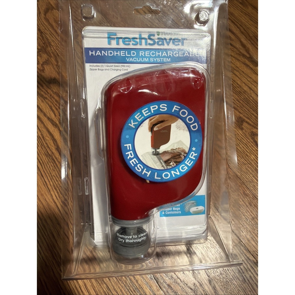 FoodSaver FreshSaver Handheld Rechargeable Vacuum Sealer System Color Red - NIB